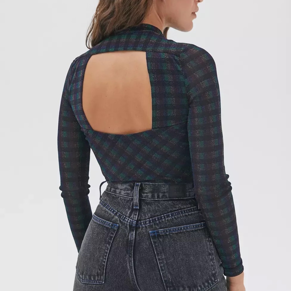 Urban Outfitters Mesh Open Back Rainbow Top